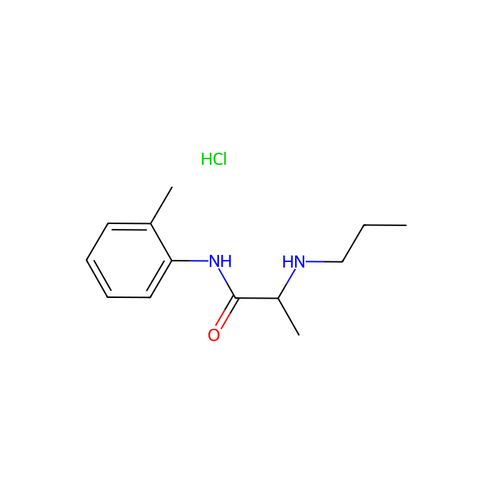 丙胺卡因盐酸盐, 钠通道α亚基阻断剂