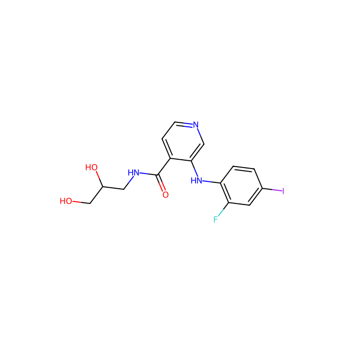 N-[(2S)-2,3-二羟基丙基]-3-[(2-氟-4-碘苯基)氨基]-4-吡啶甲酰胺, 双特异性丝裂原活化蛋白激酶激酶 2 抑制剂