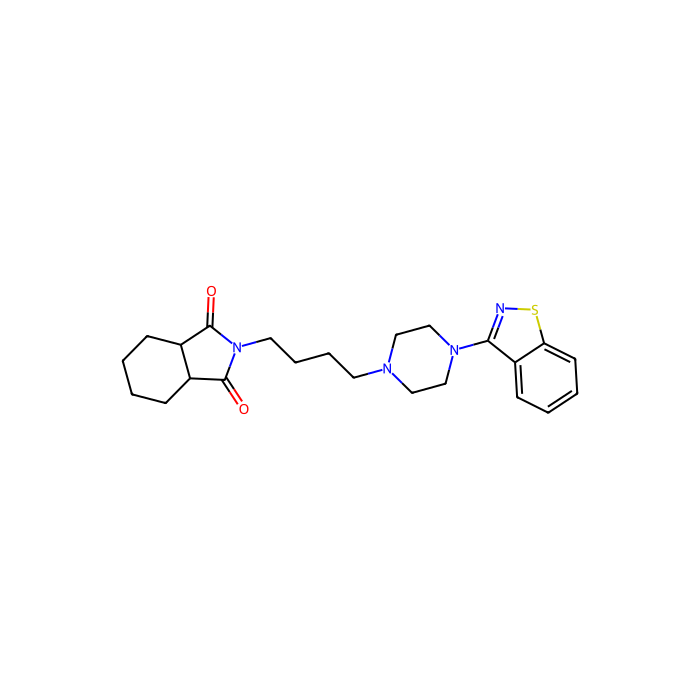 perospirone, 5-HT 2A 受体拮抗剂；D 2 受体拮抗剂；D 3 受体拮抗剂；D 4 受体拮抗剂
