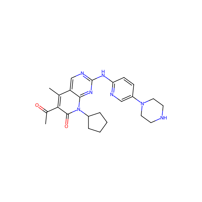 Palbociclib, 细胞周期蛋白依赖性激酶 4/细胞周期蛋白 D1 抑制剂