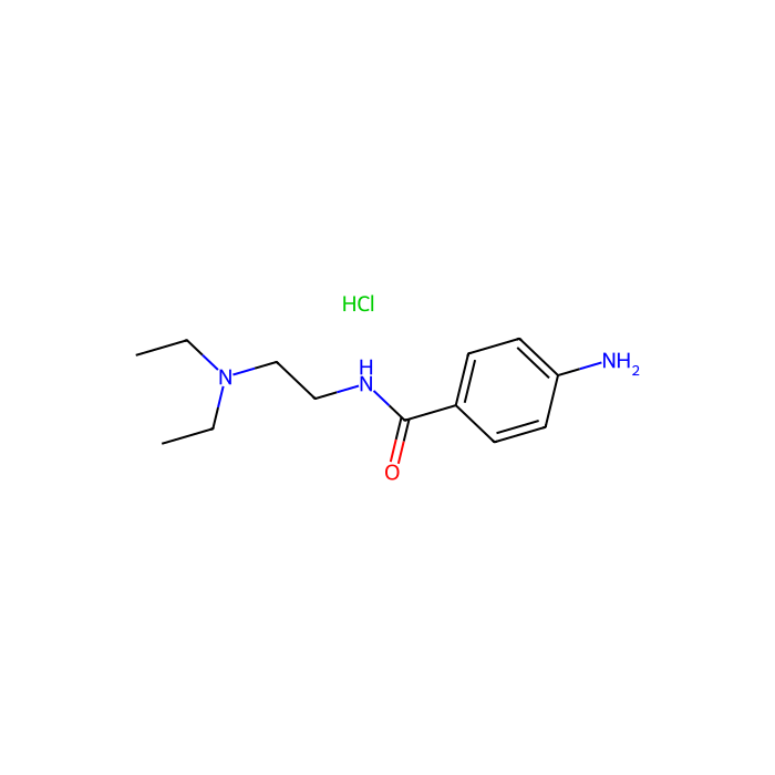N-[(2-二乙氨基)乙基]-4-氨基苯甲酰胺盐酸盐, 钠通道α亚基阻断剂