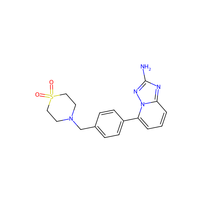 5-[4-[(1,1-dioxo-1,4-thiazinan-4-yl)methyl]phenyl]-[1,2,4]triazolo[1,5-a]pyridin-2-amine