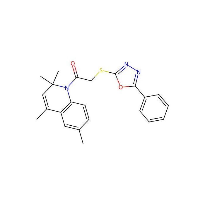 2-[(5-Phenyl-1,3,4-oxadiazol-2-yl)thio]-1-(2,2,4,6-tetramethyl-1-quinolinyl)ethanone