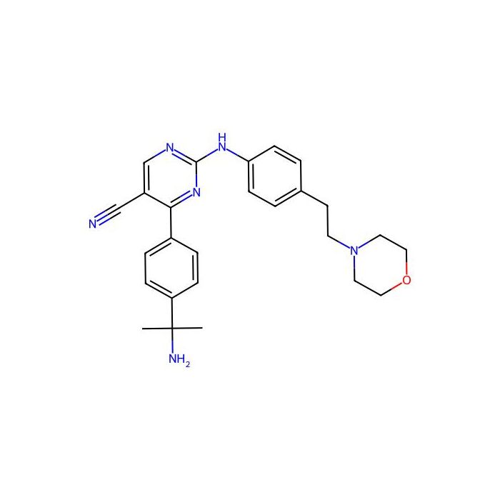 5-Pyrimidinecarbonitrile, 4-(4-(1-amino-1-methylethyl)phenyl)-2-((4-(2-(4-morpholinyl)ethyl)phenyl)amino)-