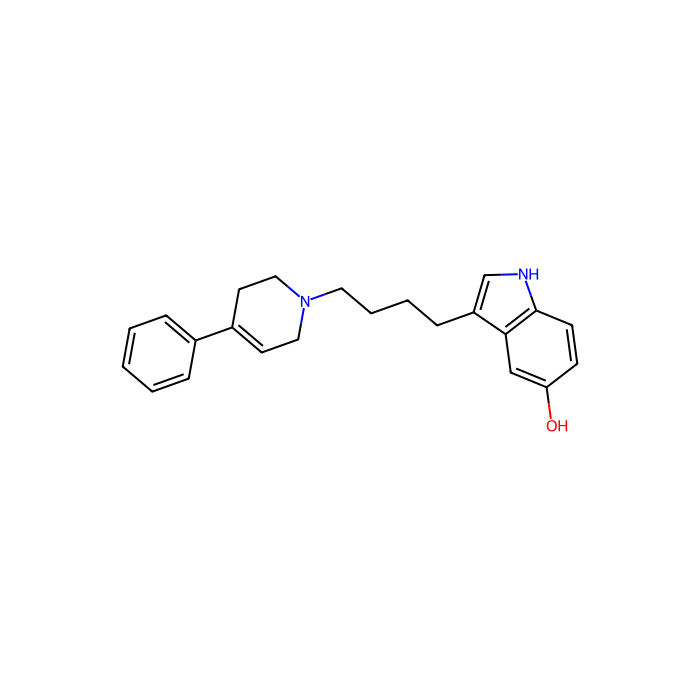 盐酸罗欣多尔, 5-HT 1A 受体激动剂；5-HT 1B 受体激动剂；5-HT 1D 受体激动剂；5-HT 2A 受体拮抗剂；5-HT 2B 受体拮抗剂；5-HT 2C 受体拮抗剂；α 1A 肾上腺素受体拮抗剂；α 2B 肾上腺素受体拮抗剂；α 2C 肾上腺素受体拮抗剂；D 2 受体激动剂；D 2 受体拮抗剂；D 3 受体激动剂；D 4 受体激动剂