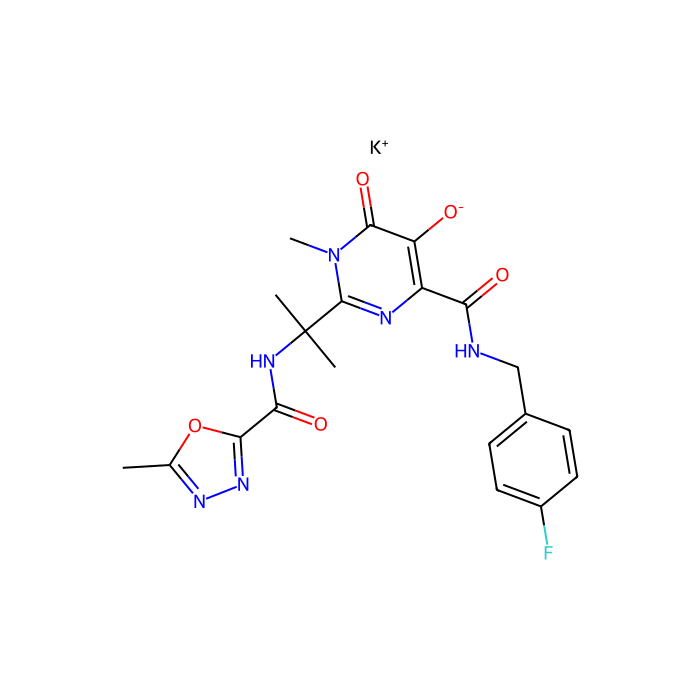 Raltegravir potassium, 人体免疫缺陷病毒 1 型整合酶抑制剂