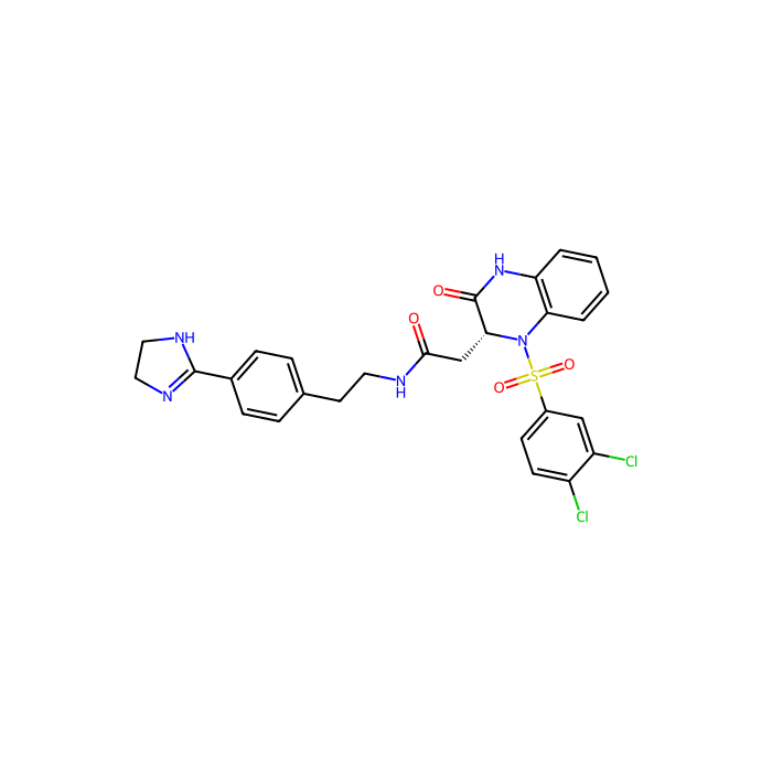 2-[(2R)-1-(3,4-dichlorophenyl)sulfonyl-3-oxo-2,4-dihydroquinoxalin-2-yl]-N-[2-[4-(4,5-dihydro-1H-imidazol-2-yl)phenyl]ethyl]acetamide, B 1 受体拮抗剂