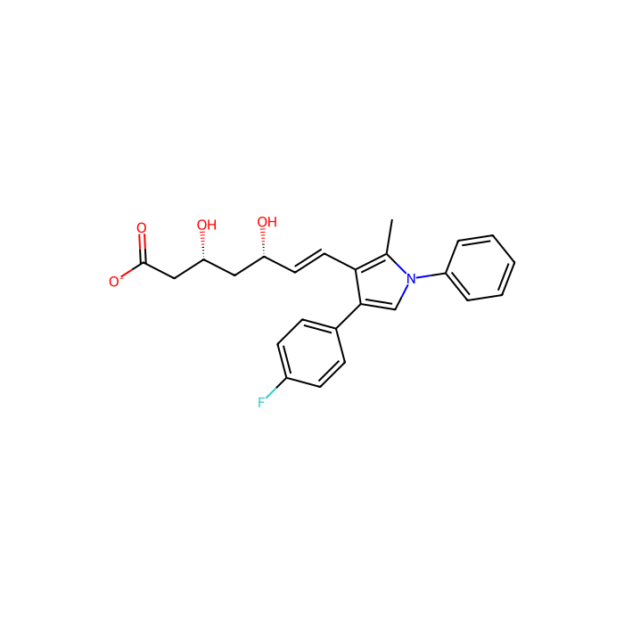 (3R,5S,6E)-7-[4-(4-fluorophenyl)-2-methyl-1-phenyl-1H-pyrrol-3-yl]-3,5-dihydroxyhept-6-enoate, 羟甲基戊二酰-CoA 还原酶抑制剂