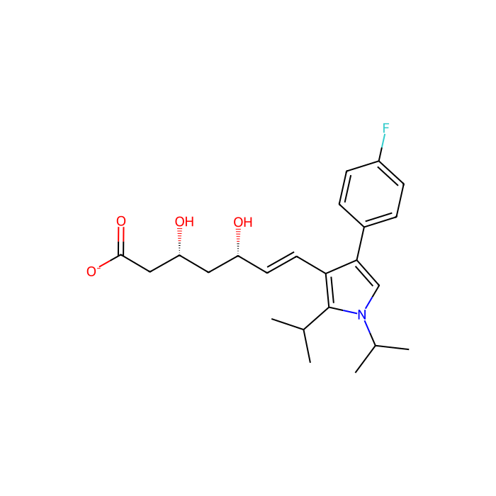 (3R,5S,6E)-7-[4-(4-fluorophenyl)-1,2-bis(propan-2-yl)-1H-pyrrol-3-yl]-3,5-dihydroxyhept-6-enoate, 羟甲基戊二酰-CoA 还原酶抑制剂