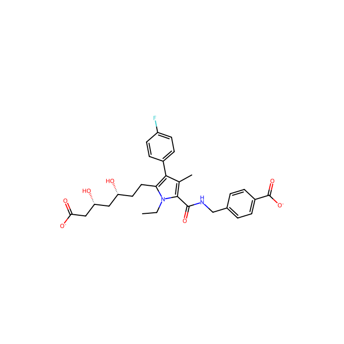 4-[({5-[(3R,5R)-6-carboxylato-3,5-dihydroxyhexyl]-1-ethyl-4-(4-fluorophenyl)-3-methyl-1H-pyrrol-2-yl}formamido)methyl]benzoate, 羟甲基戊二酰-CoA 还原酶抑制剂