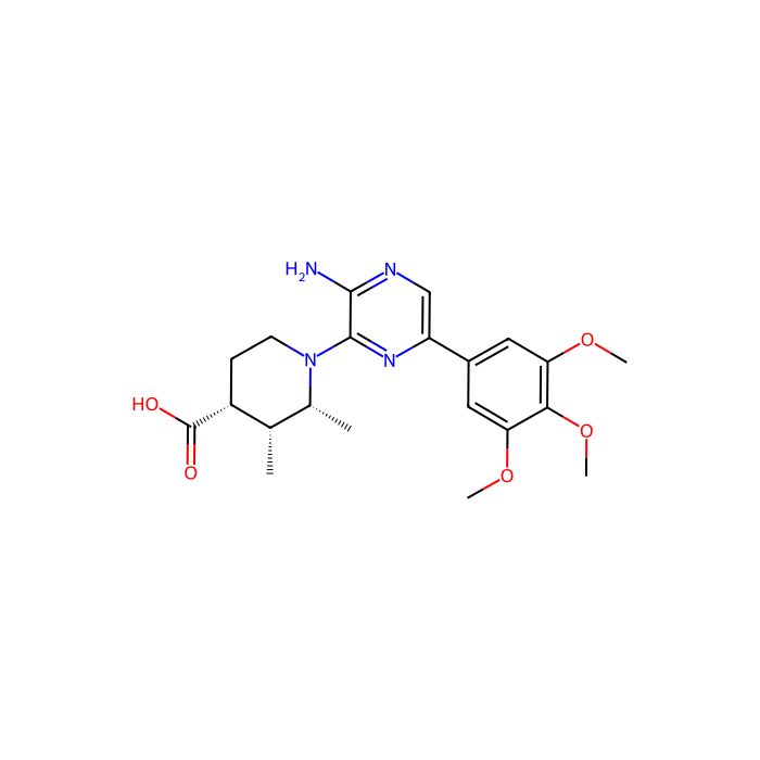 (2R,3R,4R)-1-[3-amino-6-(3,4,5-trimethoxyphenyl)pyrazin-2-yl]-2,3-dimethylpiperidine-4-carboxylic acid, NIMA 相关激酶 1 抑制剂；NIMA 相关激酶 2 抑制剂