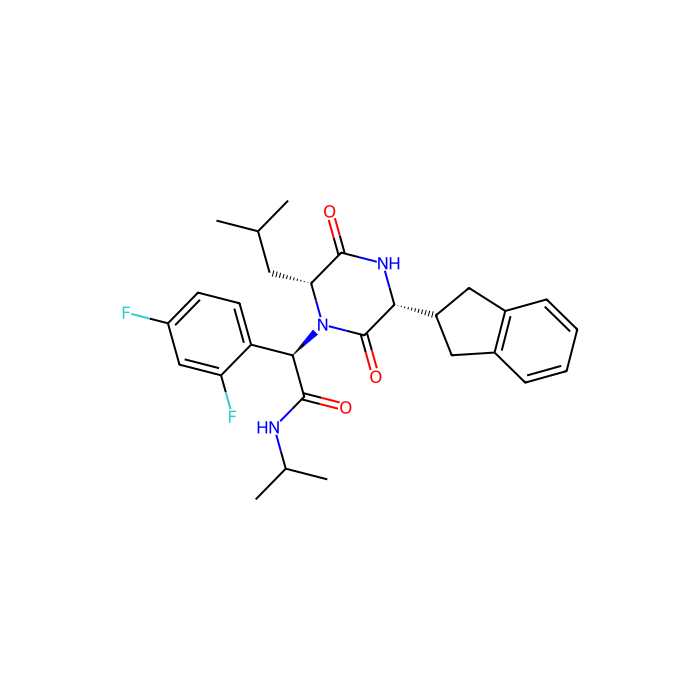 (2R)-2-(2,4-difluorophenyl)-2-[(2R,5R)-5-(2,3-dihydro-1H-inden-2-yl)-2-(2-methylpropyl)-3,6-dioxopiperazin-1-yl]-N-propan-2-ylacetamide, OT 受体拮抗剂