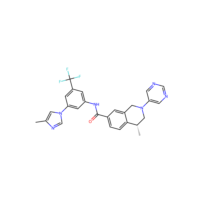 (4R)-4-methyl-N-[3-(4-methyl-1H-imidazol-1-yl)-5-(trifluoromethyl)phenyl]-2-(pyrimidin-5-yl)-1,2,3,4-tetrahydroisoquinoline-7-carboxamide, 盘状结构域受体酪氨酸激酶 1 抑制剂