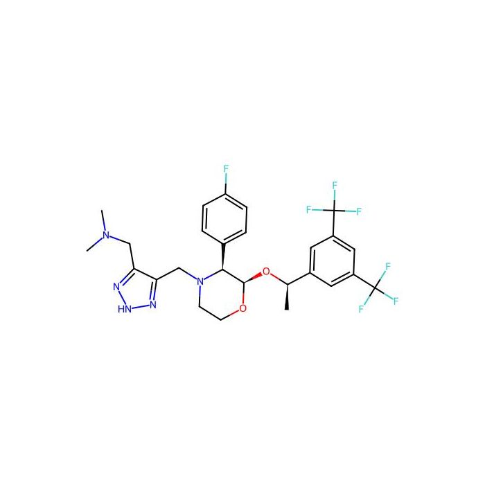 2-(R)-(1-(R)-(3,5-bis(trifluoromethyl)phenyl)-ethoxy)-4-(5-(dimethylamino)methyl-1,2,3-triazol-4-yl)methyl-3-(S)-(4-fluorophenyl)morpholine