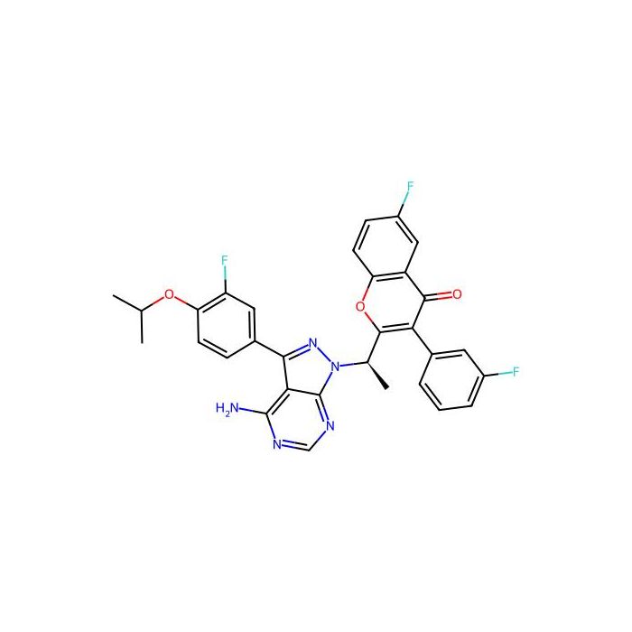 2-[(1R)-1-{4-amino-3-[3-fluoro-4-(propan-2-yloxy)phenyl]-1H-pyrazolo[3,4-d]pyrimidin-1-yl}ethyl]-6-fluoro-3-(3-fluorophenyl)-4H-chromen-4-one