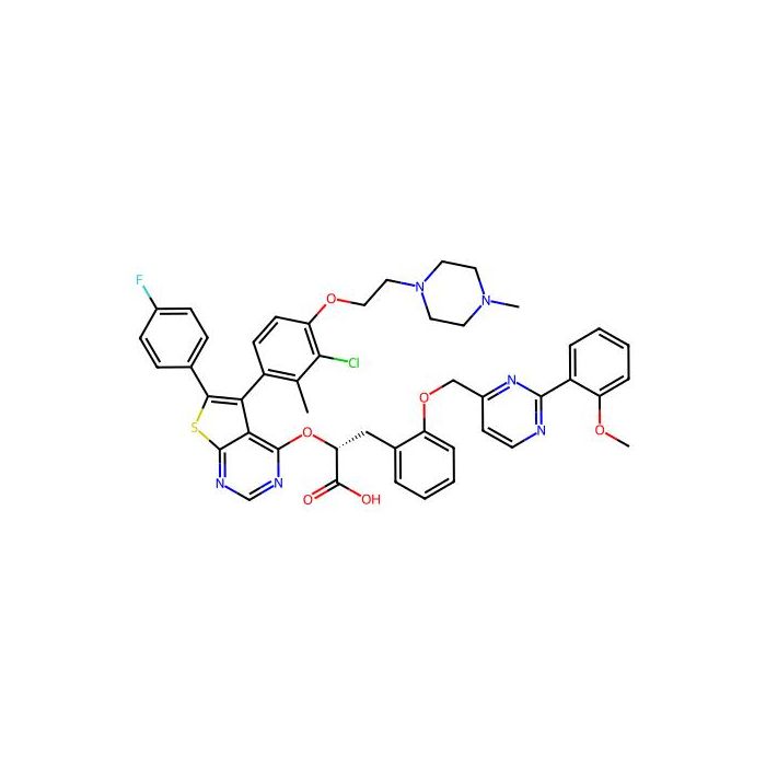 (αR)-α-[[(5R)-5-[3-Chloro-2-methyl-4-[2-(4-methyl-1-piperazinyl)ethoxy]phenyl]-6-(4-fluorophenyl)thieno[2,3-d]pyrimidin-4-yl]oxy]-2-[[2-(2-methoxyphenyl)-4-pyrimidinyl]methoxy]benzenepropanoic acid