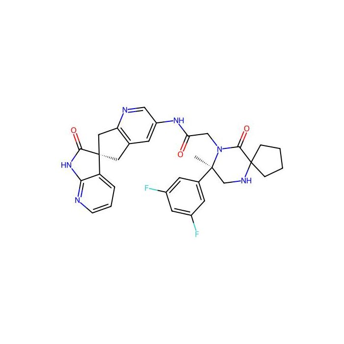 2-[(8R)-8-(3,5-difluorophenyl)-8-methyl-10-oxo-6,9-diazaspiro[4.5]decan-9-yl]-N-[(6S)-2'-oxo-1',2',5,7-tetrahydrospiro[cyclopenta[b]pyridine-6,3'-pyrrolo[2,3-b]pyridin]-3-yl]acetamide