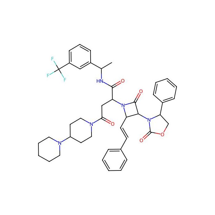 2(R)-[[4-(piperidin-1-yl)piperidin-1-yl]carbonylmethyl]-2-[3(S)-(4(S)-phenyloxazolidin-2-on-3-yl)-4(R)-(2-styryl)azetidin-2-on-1-yl]acetic acid N-[(R)-alpha-methyl-3-trifluoromethylbenzyl]amide, 血管加压素 V1a 受体拮抗剂
