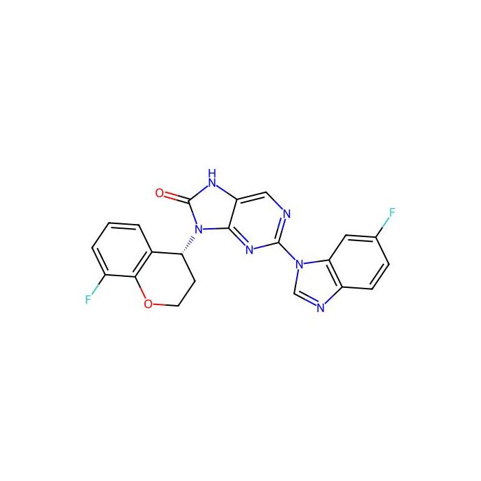 (R)-2-(6-Fluoro-1H-benzo[d]imidazol-1-yl)-9-(8-fluorochroman-4-yl)-7H-purin-8(9H)-one, PI3 激酶 I 类抑制剂