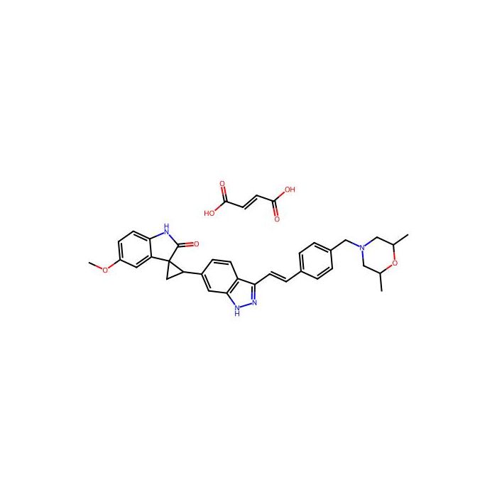 (1R,2S)-E-2-(3-(4-((cis-2,6-Dimethylmorpholino)methyl)styryl)-1H-indazol-6-yl)-5'-methoxyspiro(cyclopropane-1,3'-indolin)-2'-one fumarate salt, 丝氨酸/苏氨酸蛋白激酶 PLK4 抑制剂