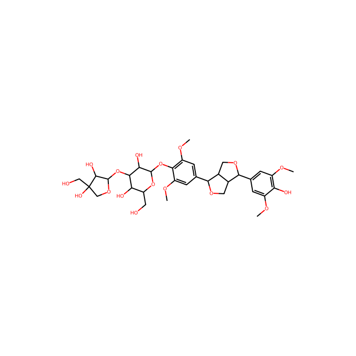 (-)-丁香树脂酚-4-O-Β-D-呋喃芹糖基-(1→2)-Β-D-吡喃葡萄糖苷