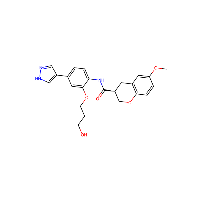 (3S)-N-[2-(3-hydroxypropoxy)-4-(1H-pyrazol-4-yl)phenyl]-6-methoxy-3,4-dihydro-2H-1-benzopyran-3-carboxamide, CDC42 结合蛋白激酶 alpha 抑制剂；Rho 相关含线圈蛋白激酶 2 抑制剂