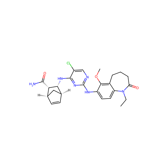 (1S,2S,3R,4R)-3-[[5-chloro-2-[(1-ethyl-6-methoxy-2-oxo-4,5-dihydro-3H-1-benzazepin-7-yl)amino]pyrimidin-4-yl]amino]bicyclo[2.2.1]hept-5-ene-2-carboxamide, ALK 受体酪氨酸激酶抑制剂；胰岛素受体抑制剂；unc-51 类激酶 3 抑制剂
