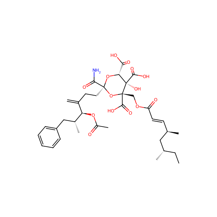 (2S,4R,5S,6S)-2-[(4S,5R)-4-(acetyloxy)-5-benzyl-3-methylidenehexyl]-2-carbamoyl-4-({[(2E,4S,6S)-4,6-dimethyloct-2-enoyl]oxy}methyl)-5-hydroxy-1,3-dioxane-4,5,6-tricarboxylic acid, 角鲨烯合成酶抑制剂 