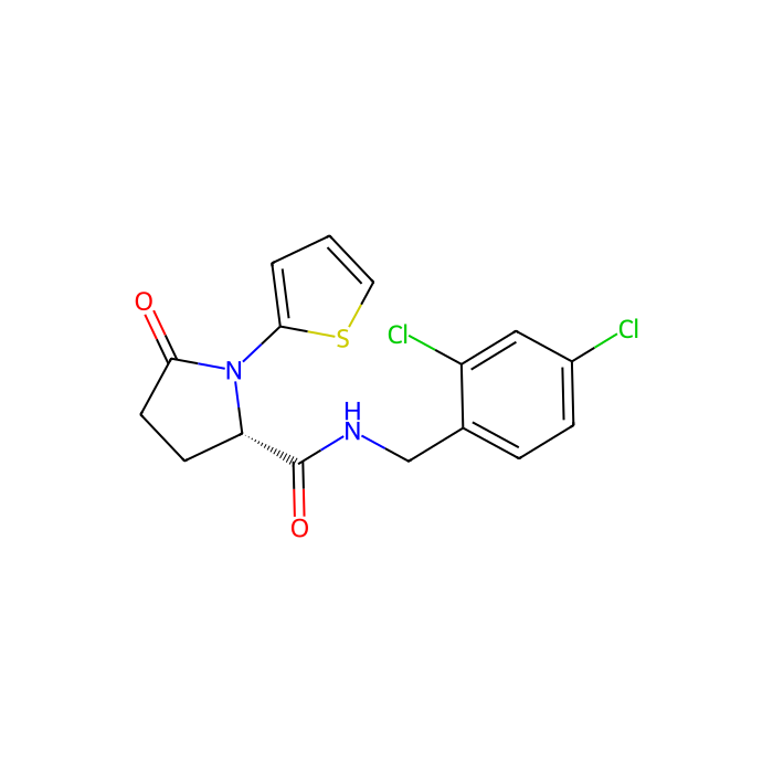 (2S)-N-[(2,4-dichlorophenyl)methyl]-5-oxo-1-thiophen-2-ylpyrrolidine-2-carboxamide, P2X7 拮抗剂