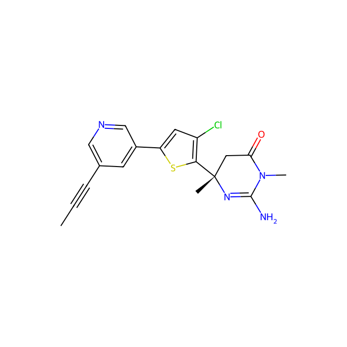 (6S)-2-amino-6-[3-chloro-5-(5-prop-1-ynylpyridin-3-yl)thiophen-2-yl]-3,6-dimethyl-5H-pyrimidin-4-one, beta 分泌酶 1 抑制剂