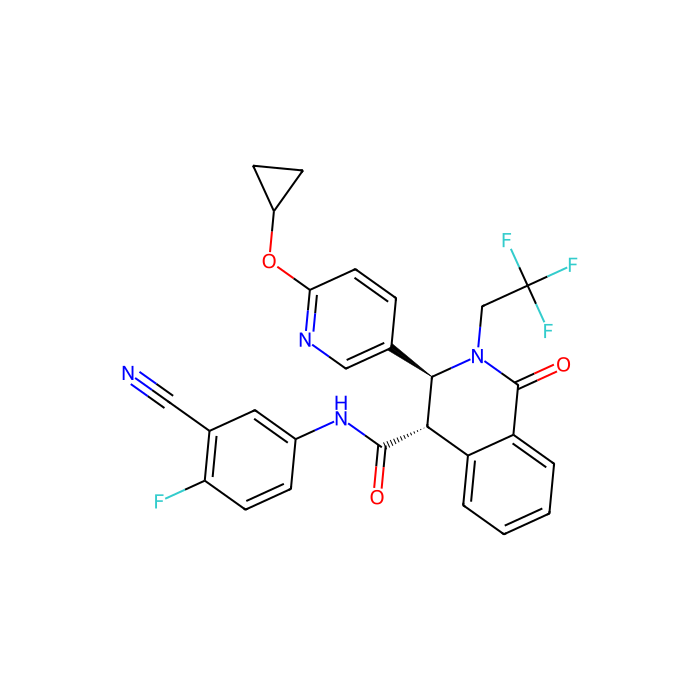 (3S,4S)-N-(3-cyano-4-fluorophenyl)-3-(6-cyclopropyloxypyridin-3-yl)-1-oxo-2-(2,2,2-trifluoroethyl)-3,4-dihydroisoquinoline-4-carboxamide