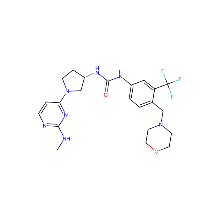1-[(3S)-1-[2-(methylamino)pyrimidin-4-yl]pyrrolidin-3-yl]-3-[4-(morpholin-4-ylmethyl)-3-(trifluoromethyl)phenyl]urea, 细胞周期蛋白依赖性激酶 8 抑制剂