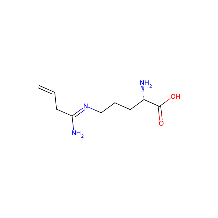 (2S)-2-amino-5-(1-aminobut-3-enylideneamino)pentanoic acid, NG; NG-二甲基精氨酸二甲氨基水解酶 1 的抑制剂