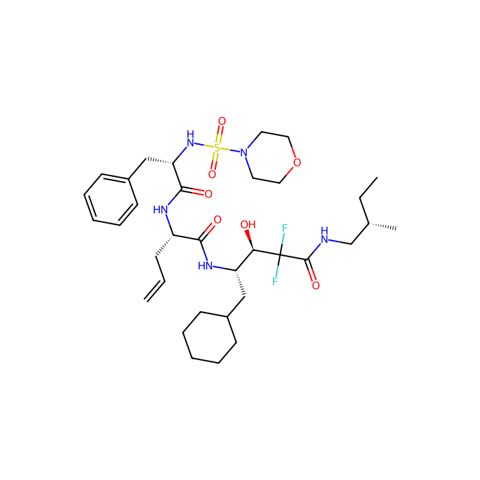(2S)-N-[(2S,3R)-1-cyclohexyl-4,4-difluoro-3-hydroxy-4-{[(2S)-2-methylbutyl]carbamoyl}butan-2-yl]-2-[(2S)-2-[(morpholine-4-sulfonyl)amino]-3-phenylpropanamido]pent-4-enamide, 蛋白酶 E 抑制剂