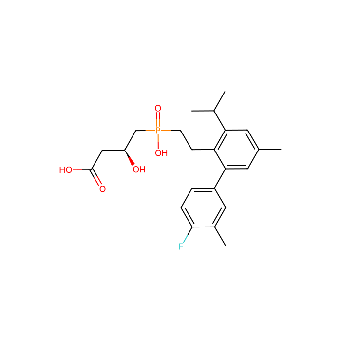 (3S)-4-({2-[2-(4-fluoro-3-methylphenyl)-4-methyl-6-(propan-2-yl)phenyl]ethyl}(hydroxy)phosphoryl)-3-hydroxybutanoic acid, 羟甲基戊二酰-CoA 还原酶抑制剂