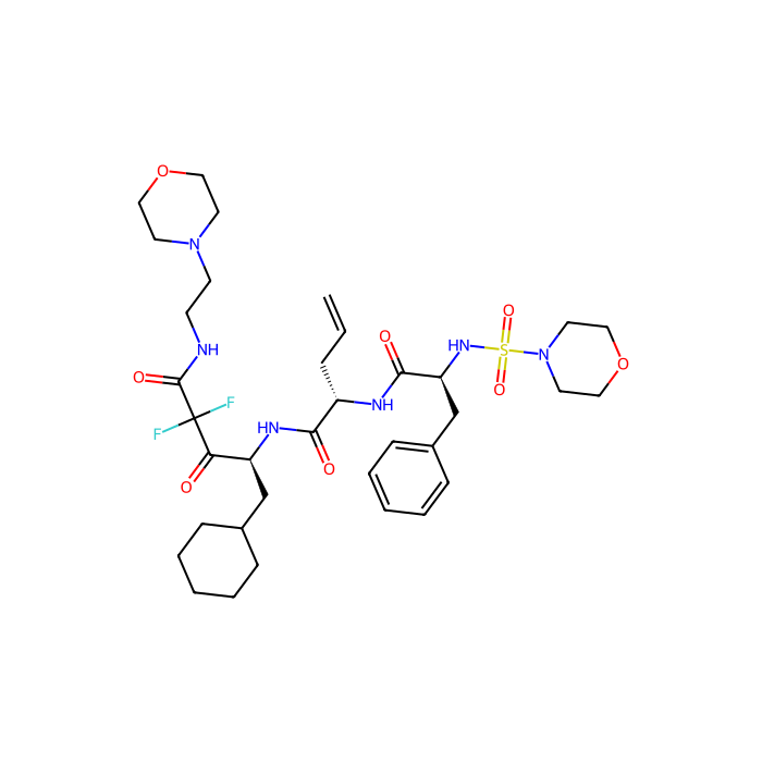 (4S)-5-cyclohexyl-2,2-difluoro-N-(2-morpholin-4-ylethyl)-4-[[(2S)-2-[[(2S)-2-(morpholin-4-ylsulfonylamino)-3-phenylpropanoyl]amino]pent-4-enoyl]amino]-3-oxopentanamide, 酪蛋白酶 D 抑制剂；酪蛋白酶 E 抑制剂；胃蛋白酶原 A5 抑制剂；胃蛋白酶抑制剂