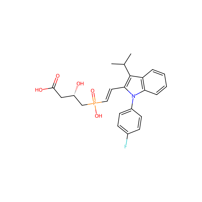 (3S)-4-{[(E)-2-[1-(4-fluorophenyl)-3-(propan-2-yl)-1H-indol-2-yl]ethenyl](hydroxy)phosphoryl}-3-hydroxybutanoic acid, 羟甲基戊二酰-CoA 还原酶抑制剂