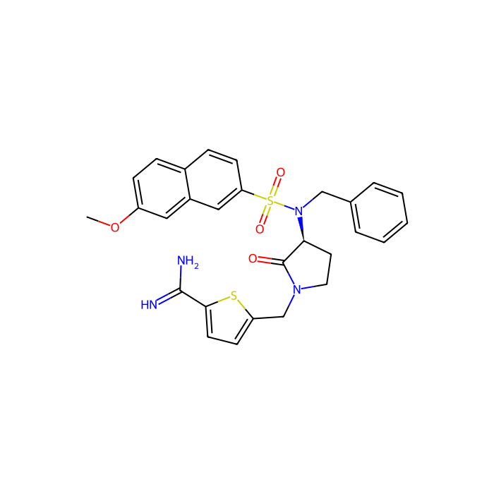 5-[[(3S)-3-[benzyl-(7-methoxynaphthalen-2-yl)sulfonylamino]-2-oxopyrrolidin-1-yl]methyl]thiophene-2-carboximidamide, 卡利克林相关肽酶 6 抑制剂