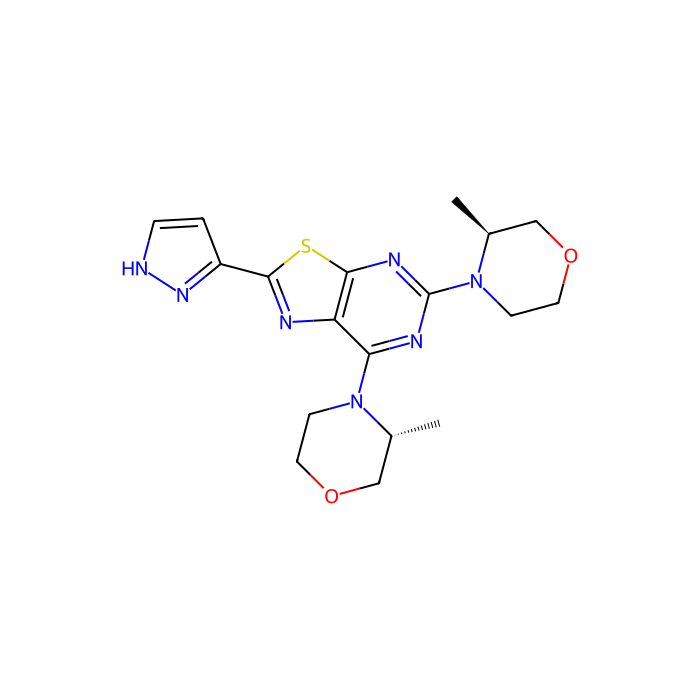 (S)-3-Methyl-4-(7-((R)-3-methylmorpholino)-2-(1H-pyrazol-3-yl)thiazolo[5,4-d]pyrimidin-5-yl)morpholine, 雷帕霉素激酶机制靶点抑制剂;磷脂酰肌醇-4;5-二磷酸 3-激酶催化亚基 alpha 抑制剂;磷脂酰肌醇-4;5-二磷酸 3-激酶催化亚基 delta 抑制剂