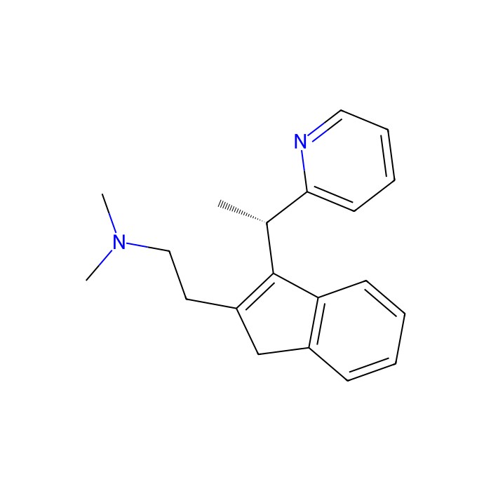 (S)-dimetindene, H 1 受体拮抗剂；M 1 受体拮抗剂；M 2 受体拮抗剂；M 3 受体拮抗剂；M 4 受体拮抗剂；M 5 受体拮抗剂