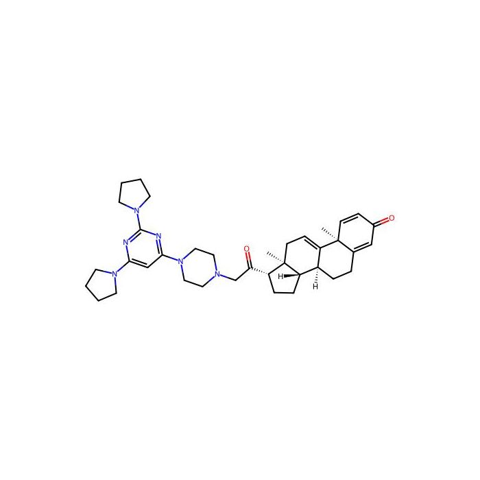 (8S,10S,13S,14S,17S)-17-[2-[4-(2,6-dipyrrolidin-1-ylpyrimidin-4-yl)piperazin-1-yl]acetyl]-10,13-dimethyl-6,7,8,12,14,15,16,17-octahydrocyclopenta[a]phenanthren-3-one