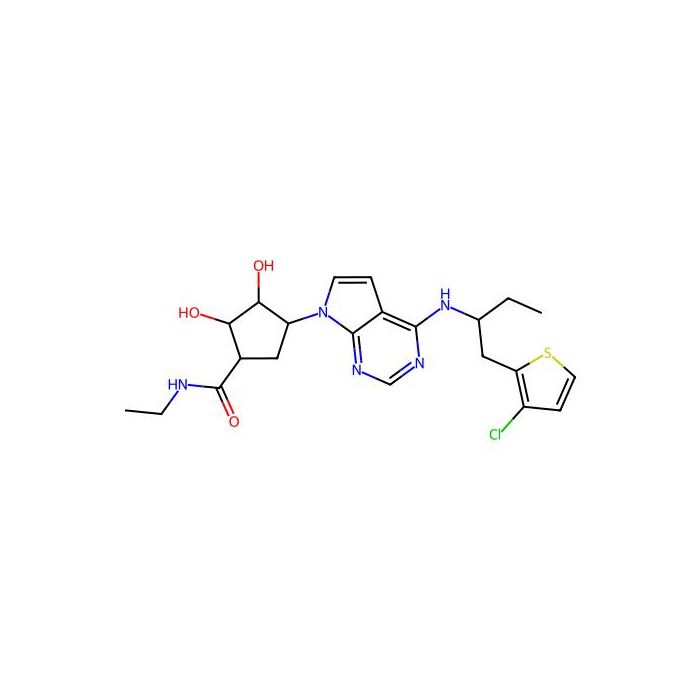 (1S,2R,3S)-4-[4-[1-(3-chlorothiophen-2-yl)butan-2-ylamino]pyrrolo[2,3-d]pyrimidin-7-yl]-N-ethyl-2,3-dihydroxycyclopentane-1-carboxamide, 腺苷 A2a 受体激动剂