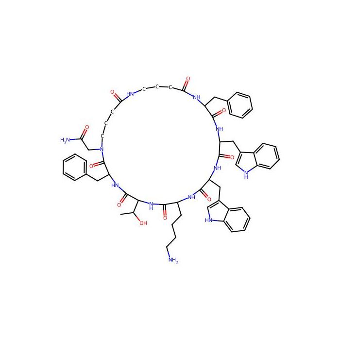2-[(3S,6S,9S,12R,15S,18S)-9-(4-aminobutyl)-3,18-dibenzyl-6-(1-hydroxyethyl)-12,15-bis(1H-indol-3-ylmethyl)-2,5,8,11,14,17,20,25-octaoxo-1,4,7,10,13,16,19,24-octazacyclooctacos-1-yl]acetamide, 促生长素受体 5 激动剂