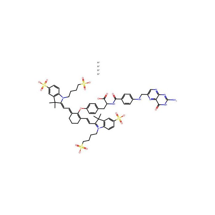 (2S)-2-[[4-[(2-amino-4-oxo-3H-pteridin-6-yl)methylamino]benzoyl]amino]-3-[4-[(6E)-2-[(E)-2-[3,3-dimethyl-5-sulfonato-1-(4-sulfonatobutyl)indol-1-ium-2-yl]ethenyl]-6-[2-[3,3-dimethyl-5-sulfonato-1-(4-sulfonatobutyl)indol-2-ylidene]ethylidene]cyclohexen-1-y, 诊断