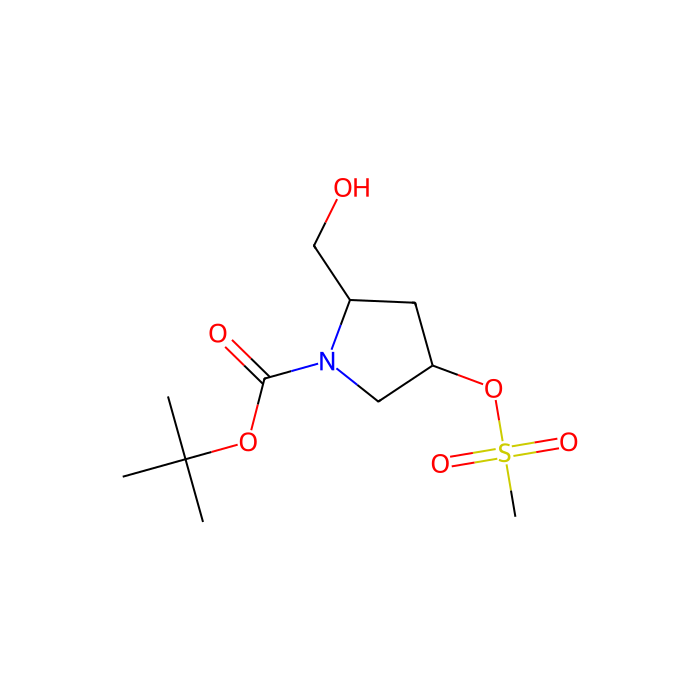 (2S,4R)-2-(羟甲基)-4-(甲磺酰氧基)吡咯烷-1-羧酸叔丁酯