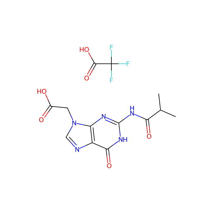 2,2,2-三氟乙酸的化合物与2-(2-异丁基-6-氧代-1H-嘌呤-9(6H)-基)乙酸