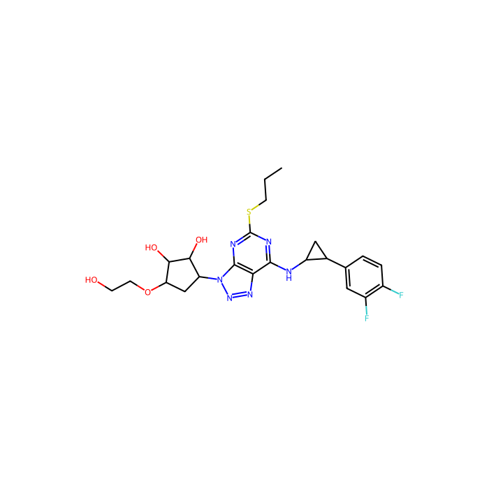 Ticagrelor(AZD6140), 嘌呤能受体 P2Y12 负异调节剂