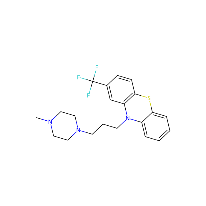 三氟拉嗪, 5-HT 2A 受体拮抗剂；5-HT 2C 受体拮抗剂；D 2 受体拮抗剂；D 4 受体拮抗剂；H 1 受体拮抗剂
