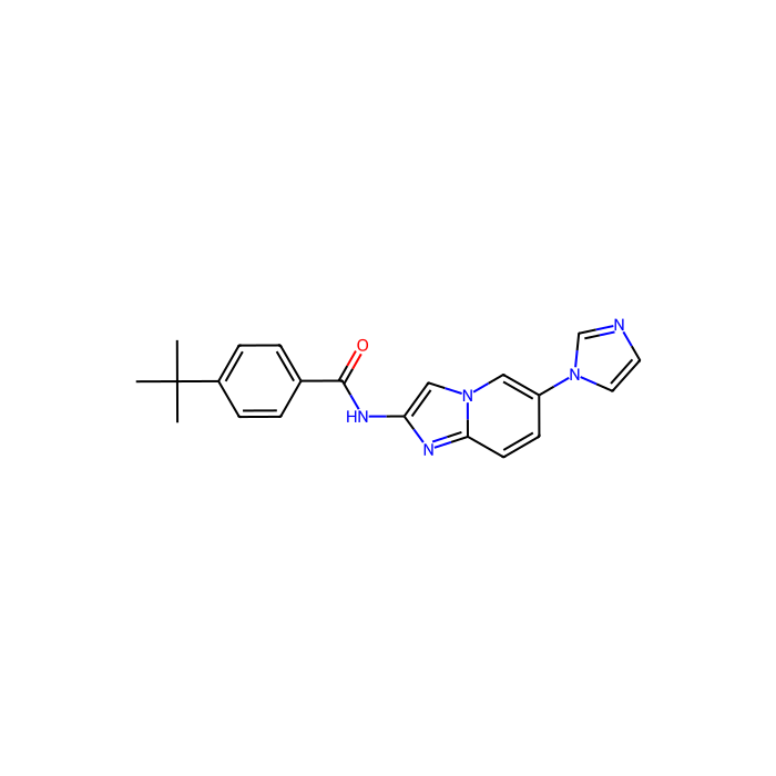 4-tert-butyl-N-(6-imidazol-1-ylimidazo[1,2-a]pyridin-2-yl)benzamide, 丝裂原活化蛋白激酶激酶 5 抑制剂;丝裂原活化蛋白激酶激酶 6 抑制剂