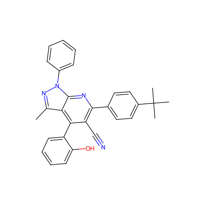 6-(4-tert-Butylphenyl)-4-(2-hydroxyphenyl)-3-methyl-1-phenyl-1H-pyrazolo[3,4-b]pyridine-5-carbonitrile, 恶性疟原虫细胞色素 b